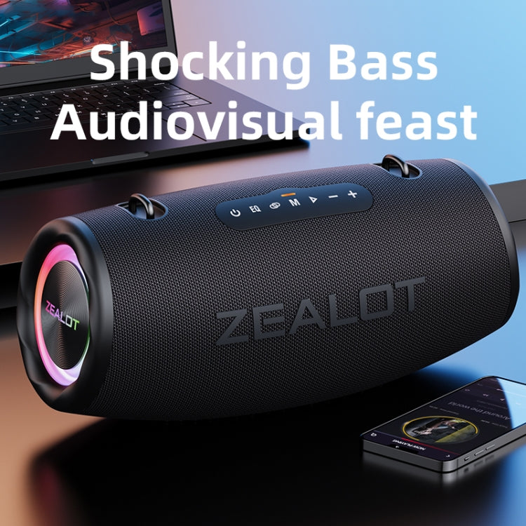 Zealot S87 80W Portable Outdoor Bluetooth Speaker with RGB Light(Blue) - free shipping - PMC Jewellery - Order now!