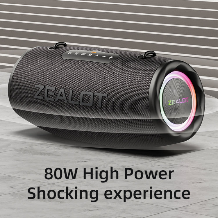 Zealot S87 80W Portable Outdoor Bluetooth Speaker with RGB Light(Blue) - Waterproof Speaker by ZEALOT | Online Shopping South Africa | PMC Jewellery | Buy Now Pay Later Mobicred