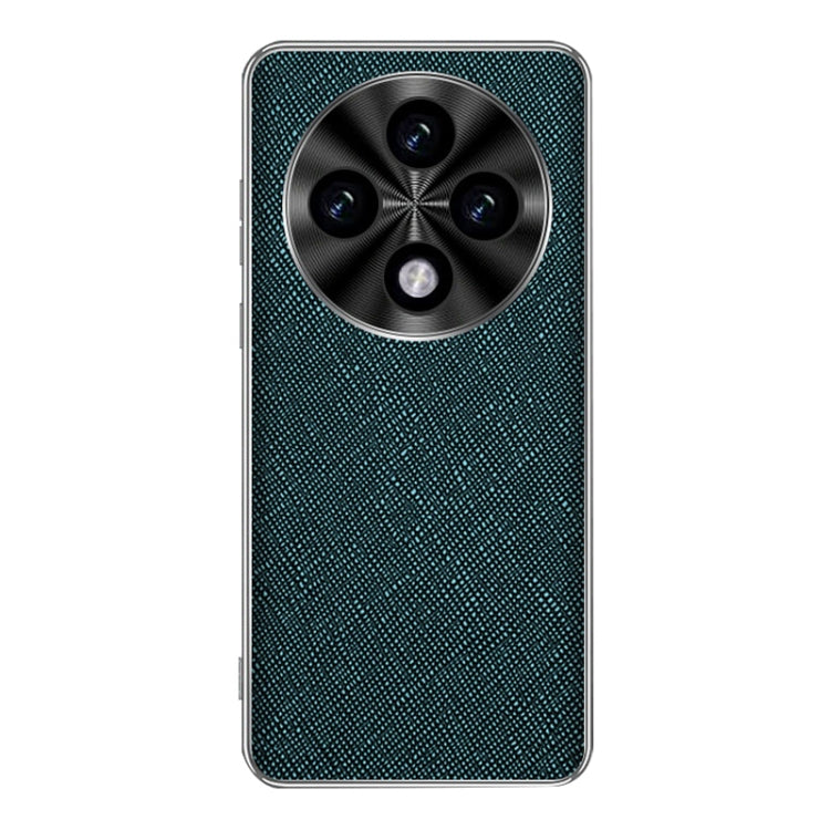 For OPPO A3 Pro Silver Edge Cross Texture PU Leather Phone Case(Dark Green) - OPPO Cases by PMC TechLife | Online Shopping South Africa | PMC TechLife | Buy Now Pay Later Mobicred