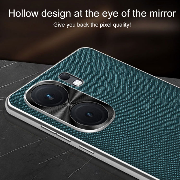 For vivo iQOO 12 Silver Edge Cross Texture PU Leather Phone Case(Dark Green) - iQOO 12 Cases by PMC TechLife | Online Shopping South Africa | PMC TechLife | Buy Now Pay Later Mobicred