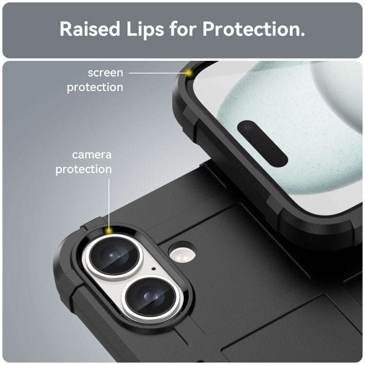 For iPhone 16 Plus Full Coverage Shockproof TPU Phone Case(Black) - iPhone 16 Plus Cases by PMC TechLife | Online Shopping South Africa | PMC TechLife | Buy Now Pay Later Mobicred