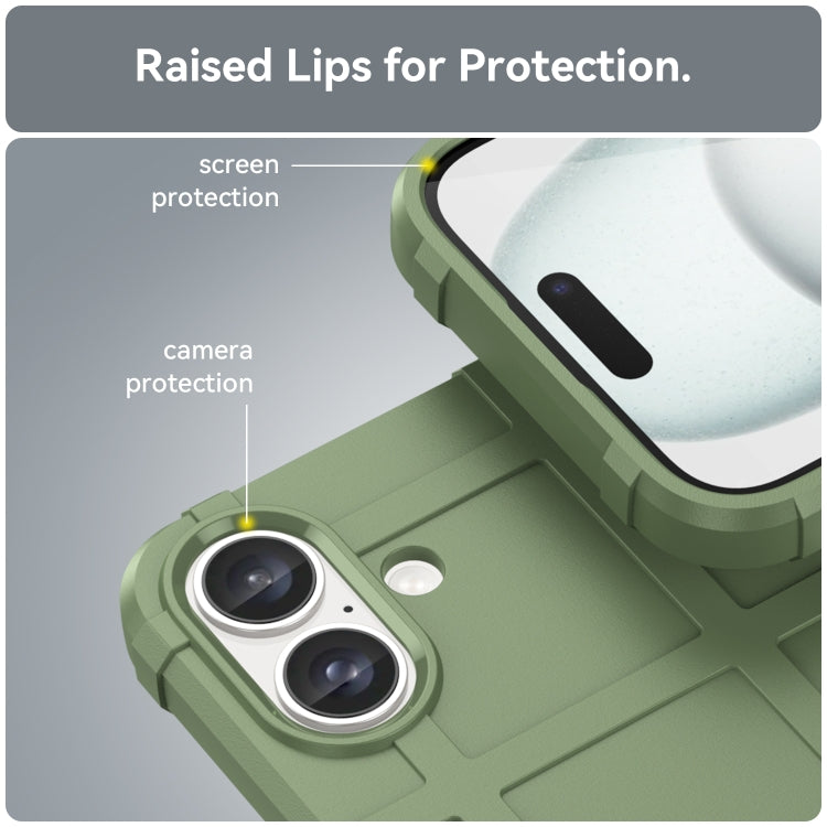 For iPhone 16 Plus Full Coverage Shockproof TPU Phone Case(Green) - iPhone 16 Plus Cases by PMC TechLife | Online Shopping South Africa | PMC TechLife | Buy Now Pay Later Mobicred
