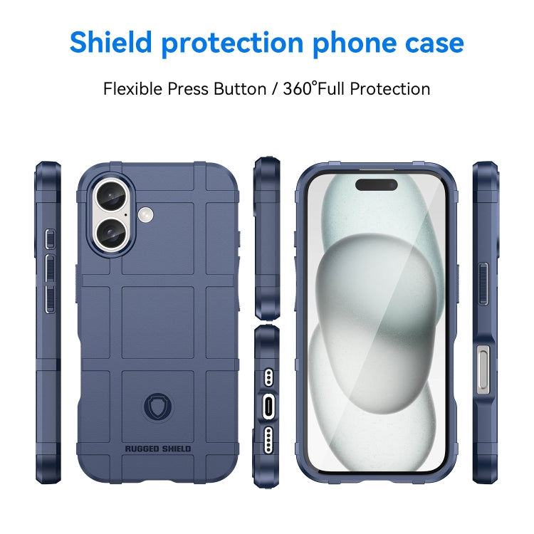 For iPhone 16 Full Coverage Shockproof TPU Phone Case(Blue) - iPhone 16 Cases by PMC TechLife | Online Shopping South Africa | PMC TechLife | Buy Now Pay Later Mobicred