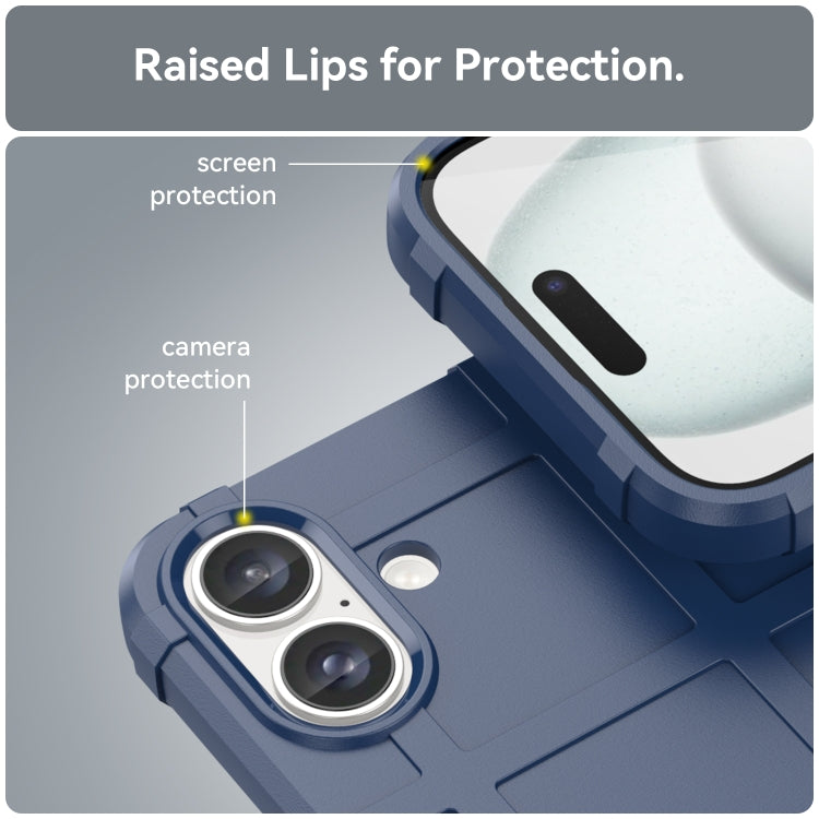 For iPhone 16 Full Coverage Shockproof TPU Phone Case(Blue) - iPhone 16 Cases by PMC TechLife | Online Shopping South Africa | PMC TechLife | Buy Now Pay Later Mobicred