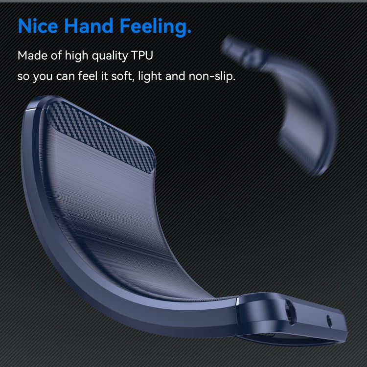 For iPhone 16 Pro Max Brushed Texture Carbon Fiber TPU Phone Case(Blue) - iPhone 16 Pro Max Cases by PMC TechLife | Online Shopping South Africa | PMC TechLife | Buy Now Pay Later Mobicred