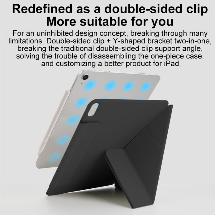 For iPad Pro 11 2024 Y-Shape Double-sided Clip Magnetic Smart Tablet Case(Light Grey) - iPad Pro 11 2024 Cases by PMC TechLife | Online Shopping South Africa | PMC TechLife | Buy Now Pay Later Mobicred