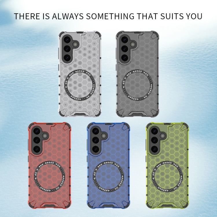 For Samsung Galaxy S25 Ultra 5G Honeycomb Magnetic Ring Shockproof Phone Case(Red) - Galaxy S25 Ultra 5G Cases by PMC TechLife | Online Shopping South Africa | PMC TechLife | Buy Now Pay Later Mobicred