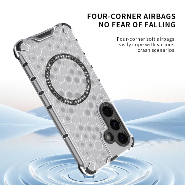 For Samsung Galaxy S25 Ultra 5G Honeycomb Magnetic Ring Shockproof Phone Case(Blue) - Galaxy S25 Ultra 5G Cases by PMC TechLife | Online Shopping South Africa | PMC TechLife | Buy Now Pay Later Mobicred