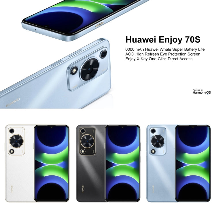 HUAWEI Enjoy 70S, 8GB+128GB, Side Fingerprint Identification, 6.75 inch HarmonyOS 4.2 Octa Core 2.4GHz, Network: 4G, Not Support Google Play(Black) - Huawei Mate & P by Huawei | Online Shopping South Africa | PMC Jewellery | Buy Now Pay Later Mobicred