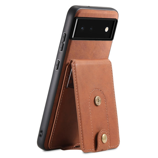 For Google Pixel 6 Denior D14 NK Retro Pattern MagSafe Magnetic Card Holder Leather Phone Case(Brown) - Google Cases by Denior | Online Shopping South Africa | PMC Jewellery | Buy Now Pay Later Mobicred