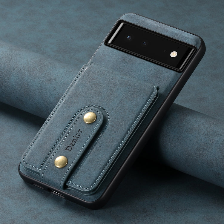 For Google Pixel 6 Denior D14 NK Retro Pattern MagSafe Magnetic Card Holder Leather Phone Case(Blue) - free shipping - PMC TechLife - Order now!