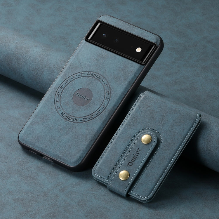 For Google Pixel 6 Denior D14 NK Retro Pattern MagSafe Magnetic Card Holder Leather Phone Case(Blue) - free shipping - PMC TechLife - Order now!