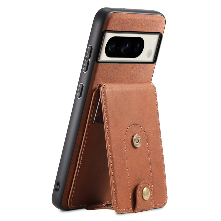 For Google Pixel 8 Pro Denior D14 NK Retro Pattern MagSafe Magnetic Card Holder Leather Phone Case(Brown) - Google Cases by Denior | Online Shopping South Africa | PMC TechLife | Buy Now Pay Later Mobicred