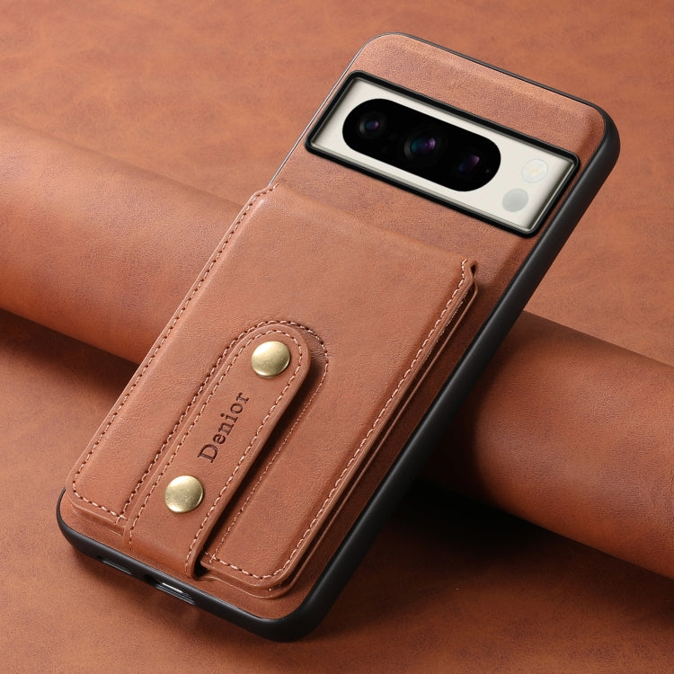For Google Pixel 8 Pro Denior D14 NK Retro Pattern MagSafe Magnetic Card Holder Leather Phone Case(Brown) - Google Cases by Denior | Online Shopping South Africa | PMC TechLife | Buy Now Pay Later Mobicred