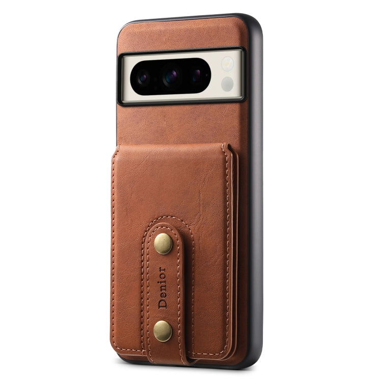 For Google Pixel 8 Pro Denior D14 NK Retro Pattern MagSafe Magnetic Card Holder Leather Phone Case(Brown) - Google Cases by Denior | Online Shopping South Africa | PMC TechLife | Buy Now Pay Later Mobicred