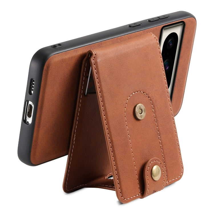 For Google Pixel 8 Pro Denior D14 NK Retro Pattern MagSafe Magnetic Card Holder Leather Phone Case(Brown) - Google Cases by Denior | Online Shopping South Africa | PMC TechLife | Buy Now Pay Later Mobicred