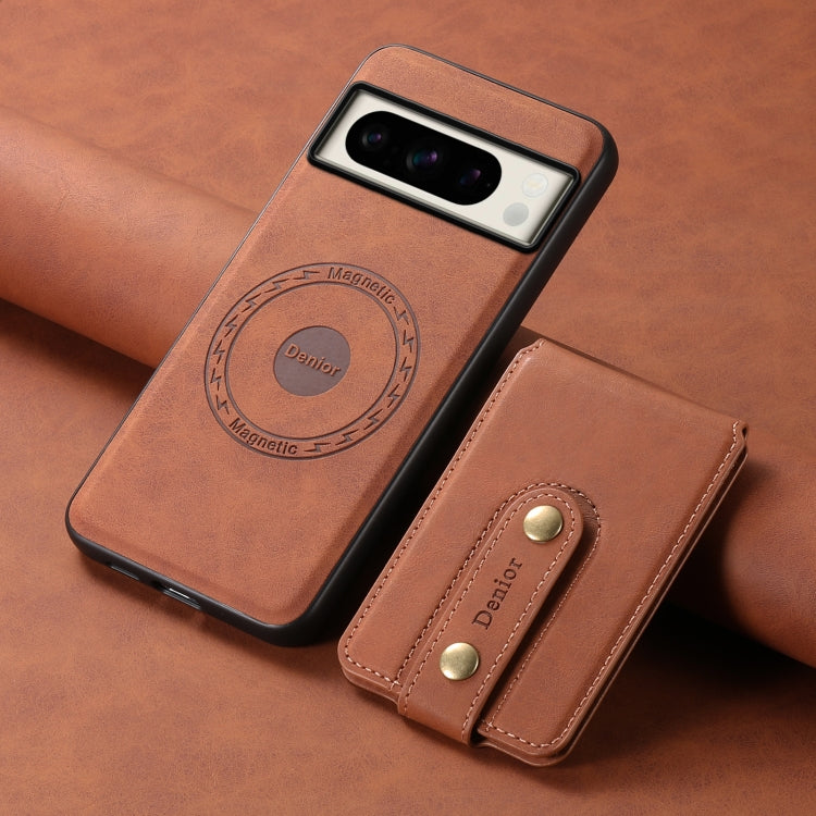 For Google Pixel 8 Pro Denior D14 NK Retro Pattern MagSafe Magnetic Card Holder Leather Phone Case(Brown) - Google Cases by Denior | Online Shopping South Africa | PMC TechLife | Buy Now Pay Later Mobicred