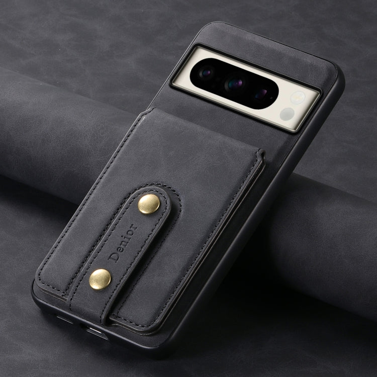 For Google Pixel 8 Pro Denior D14 NK Retro Pattern MagSafe Magnetic Card Holder Leather Phone Case(Black) - Google Cases by Denior | Online Shopping South Africa | PMC TechLife | Buy Now Pay Later Mobicred