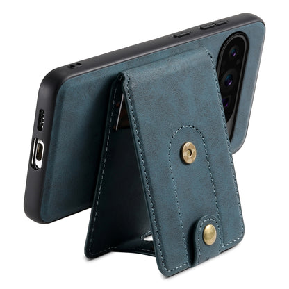 For Google Pixel 9 Pro Denior D14 NK Retro Pattern MagSafe Magnetic Card Holder Leather Phone Case(Blue) - Google Cases by Denior | Online Shopping South Africa | PMC Jewellery | Buy Now Pay Later Mobicred