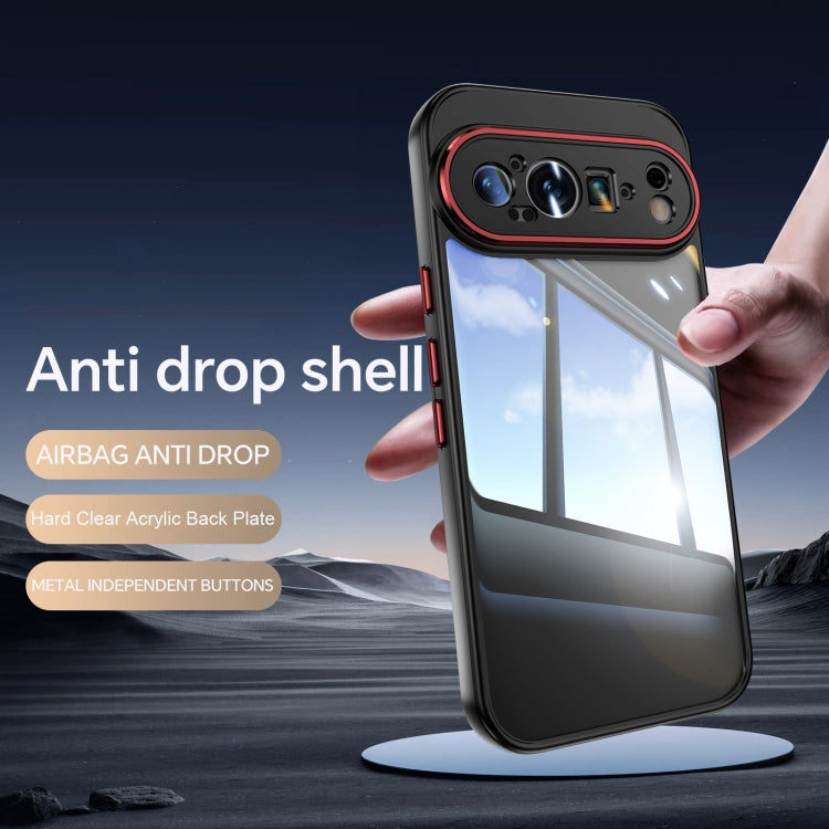 For Google Pixel 9 / 9 Pro Acrylic Hybrid TPU Armor Shockproof Phone Case(Black Red) - Google Cases by PMC TechLife | Online Shopping South Africa | PMC TechLife | Buy Now Pay Later Mobicred