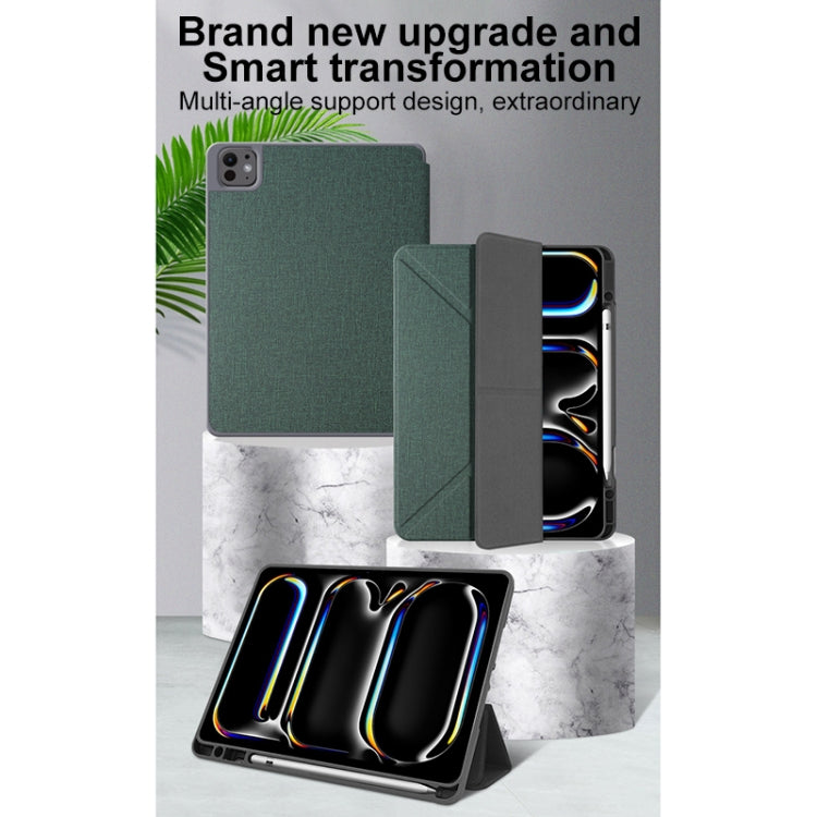 For iPad Pro 13 2024 Mutural Multi-fold Smart Leather Tablet Case(Grey) - free shipping - PMC TechLife - Order now!