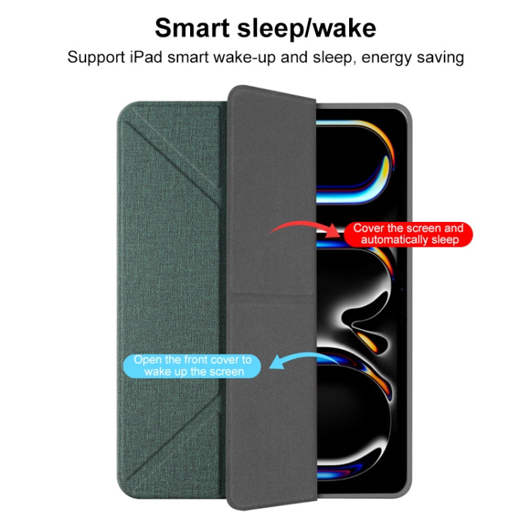 For iPad Pro 11 2024 Mutural Multi-fold Smart Leather Tablet Case(Green) - free shipping - PMC TechLife - Order now!