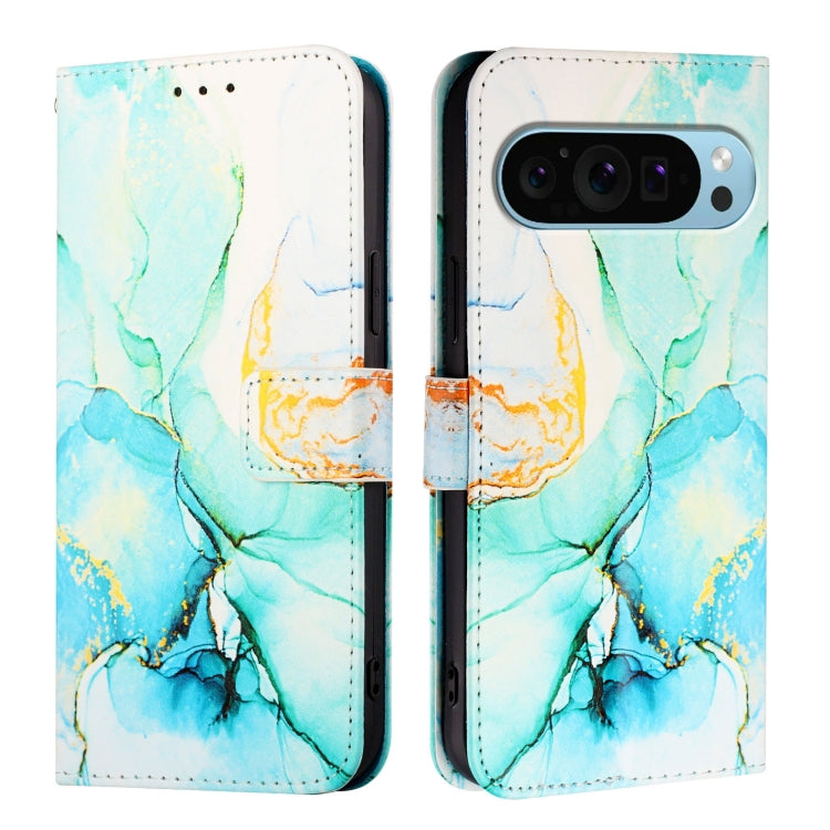 For Google Pixel 9 PT003 Marble Pattern Flip Leather Phone Case(Green) - Google Cases by PMC TechLife | Online Shopping South Africa | PMC TechLife | Buy Now Pay Later Mobicred