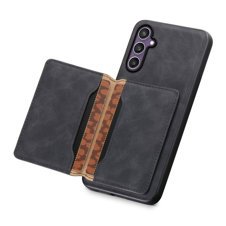 For Samsung Galaxy S24 5G Denior D13 Retro Texture Leather MagSafe Card Bag Phone Case(Black) - free shipping - PMC Jewellery - Order now!
