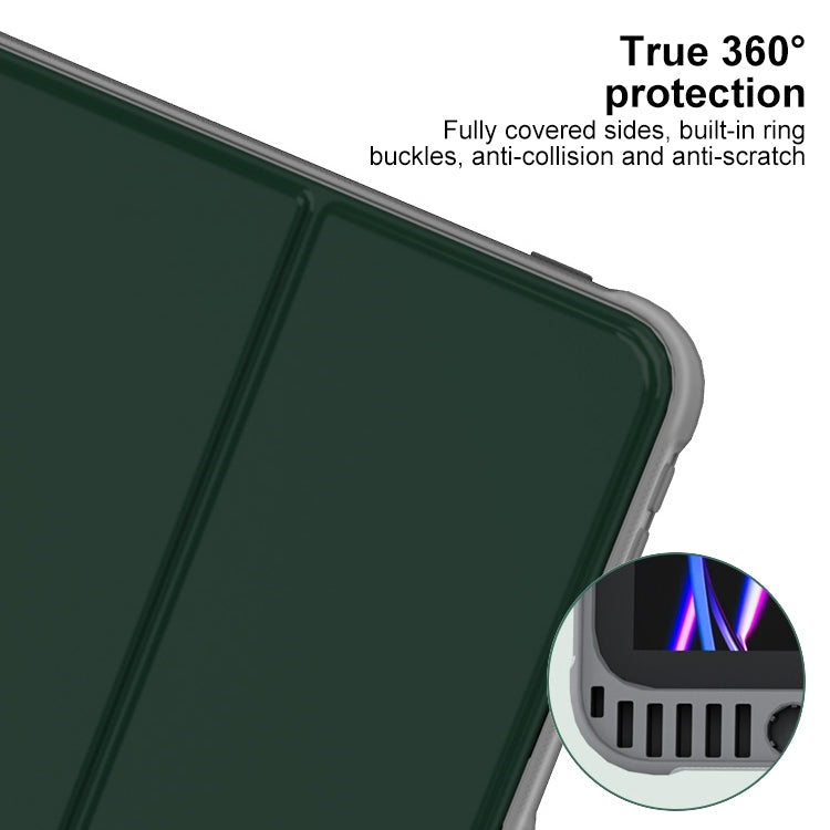 For iPad Air 11 2024 Mutural PC Hybrid TPU Leather Smart Tablet Case(Dark Green) - iPad Air 11 2024 Cases by Mutural | Online Shopping South Africa | PMC Jewellery | Buy Now Pay Later Mobicred