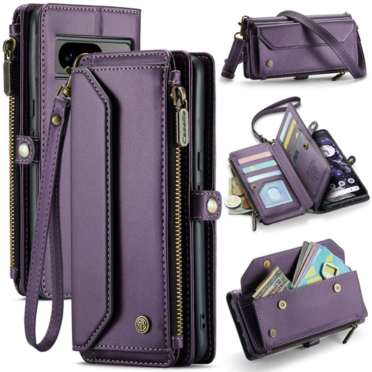 For Google Pixel 8 CaseMe C36 Card Slots Zipper Wallet RFID Anti-theft Leather Phone Case(Purple) - Google Cases by CaseMe | Online Shopping South Africa | PMC Jewellery | Buy Now Pay Later Mobicred