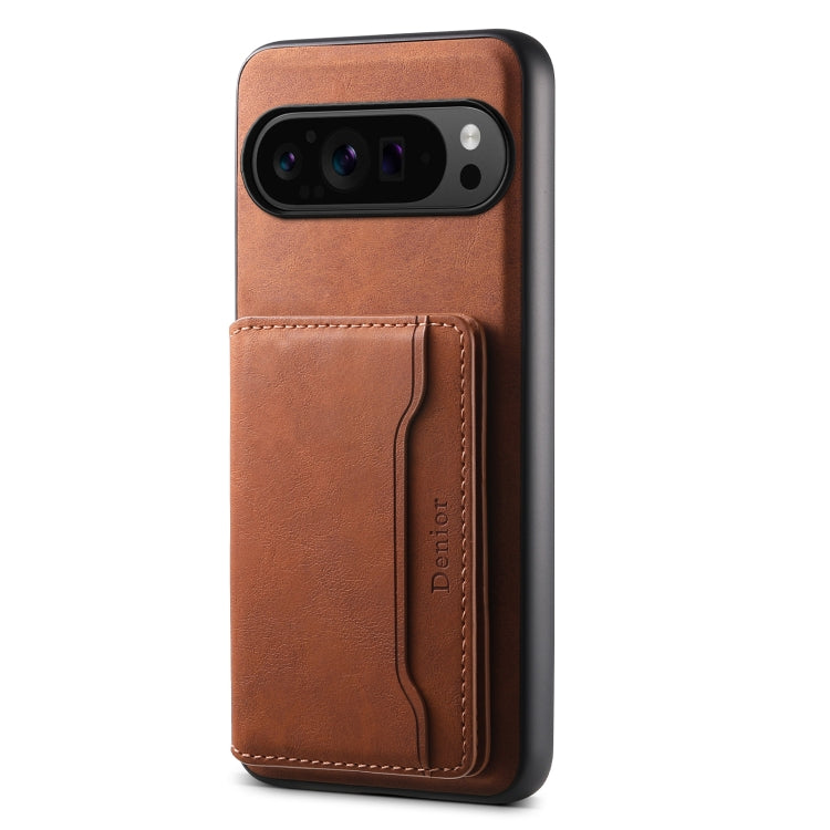 For Google Pixel 9 Pro Denior D13 Retro Texture Leather MagSafe Card Bag Phone Case(Brown) - Google Cases by Denior | Online Shopping South Africa | PMC Jewellery | Buy Now Pay Later Mobicred