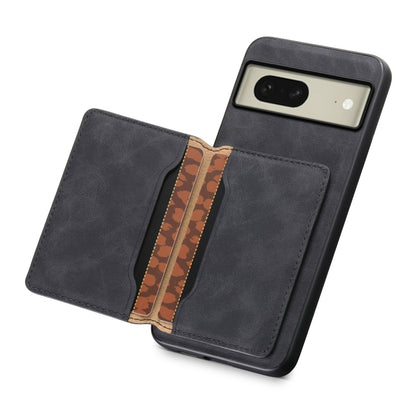 For Google Pixel 8 Denior D13 Retro Texture Leather MagSafe Card Bag Phone Case(Black) - Google Cases by Denior | Online Shopping South Africa | PMC Jewellery | Buy Now Pay Later Mobicred