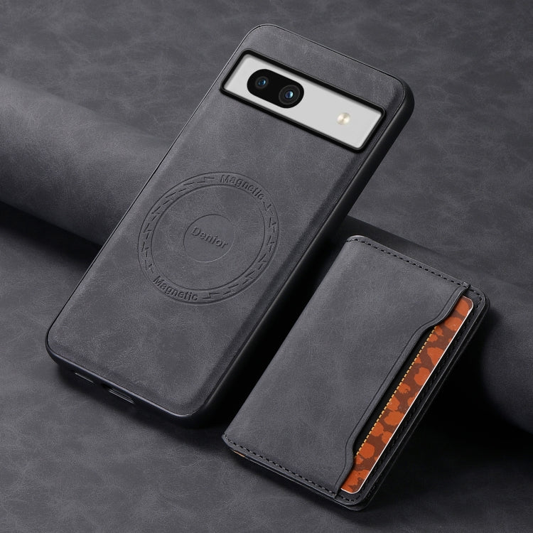 For Google Pixel 7a Denior D13 Retro Texture Leather MagSafe Card Bag Phone Case(Black) - free shipping - PMC TechLife - Order now!