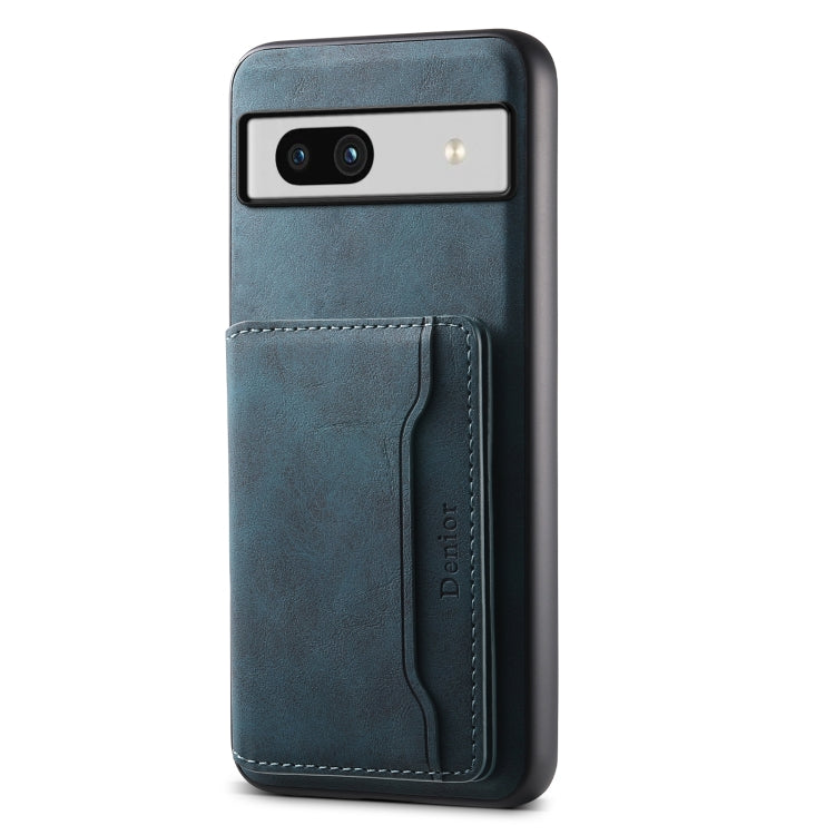 For Google Pixel 7a Denior D13 Retro Texture Leather MagSafe Card Bag Phone Case(Blue) - Google Cases by Denior | Online Shopping South Africa | PMC Jewellery | Buy Now Pay Later Mobicred