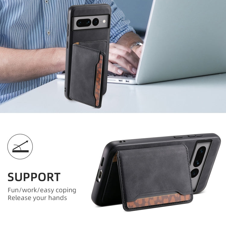 For Google Pixel 7 Pro 5G Denior D13 Retro Texture Leather MagSafe Card Bag Phone Case(Black) - free shipping - PMC TechLife - Order now!