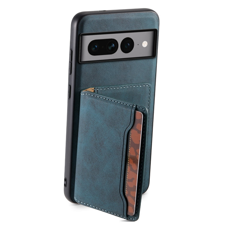 For Google Pixel 7 Pro 5G Denior D13 Retro Texture Leather MagSafe Card Bag Phone Case(Blue) - Google Cases by Denior | Online Shopping South Africa | PMC Jewellery | Buy Now Pay Later Mobicred