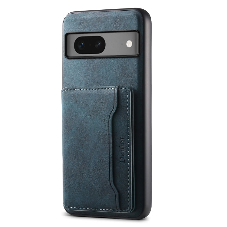 For Google Pixel 7 5G Denior D13 Retro Texture Leather MagSafe Card Bag Phone Case(Blue) - Google Cases by Denior | Online Shopping South Africa | PMC Jewellery | Buy Now Pay Later Mobicred