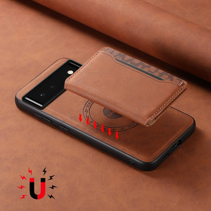 For Google Pixel 6 Denior D13 Retro Texture Leather MagSafe Card Bag Phone Case(Brown) - Google Cases by Denior | Online Shopping South Africa | PMC Jewellery | Buy Now Pay Later Mobicred