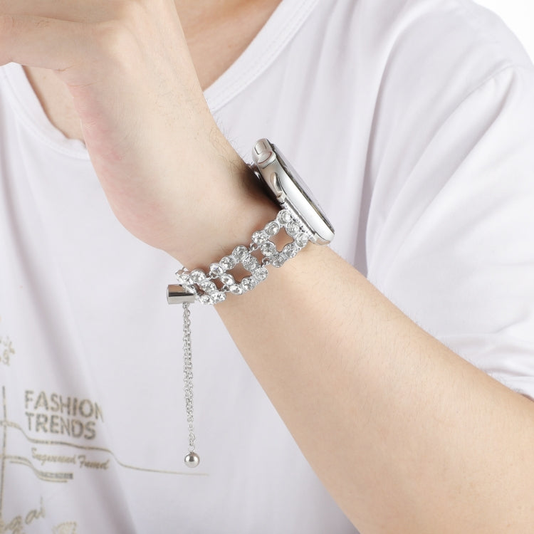 For Apple Watch 38mm Rhinestone Metal Bracelet Watch Band(Silver) - free shipping - PMC TechLife - Order now!