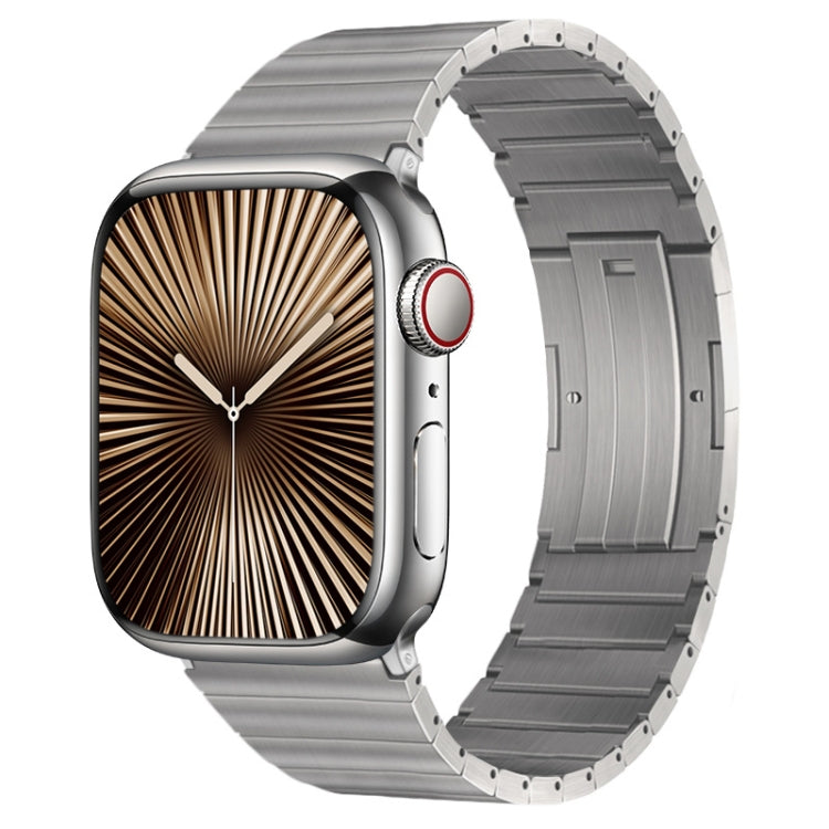 For Apple Watch Series 10 46mm PG60 Single Bead Bamboo Joint Titanium Metal Watch Band(Silver) - free shipping - PMC TechLife - Order now!
