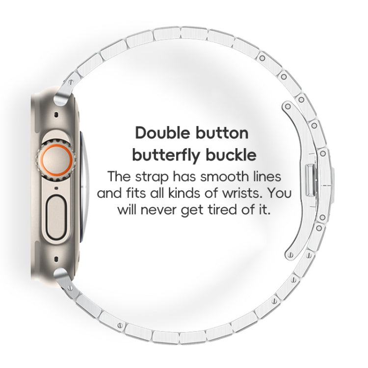 For Apple Watch SE 40mm PG94 Dual-link Modified Stainless Steel Watch Band(Silver) - free shipping - PMC TechLife - Order now!