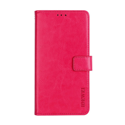 For Cubot P40 idewei Crazy Horse Texture Horizontal Flip Leather Case with Holder & Card Slots & Wallet(Rose Red) - More Brand by idewei | Online Shopping South Africa | PMC Jewellery | Buy Now Pay Later Mobicred