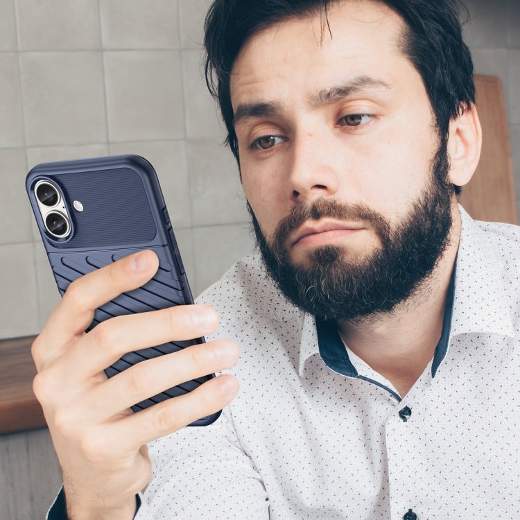 For iPhone 16 Plus Thunderbolt Shockproof Soft TPU Phone Case(Blue) - iPhone 16 Plus Cases by PMC TechLife | Online Shopping South Africa | PMC TechLife | Buy Now Pay Later Mobicred