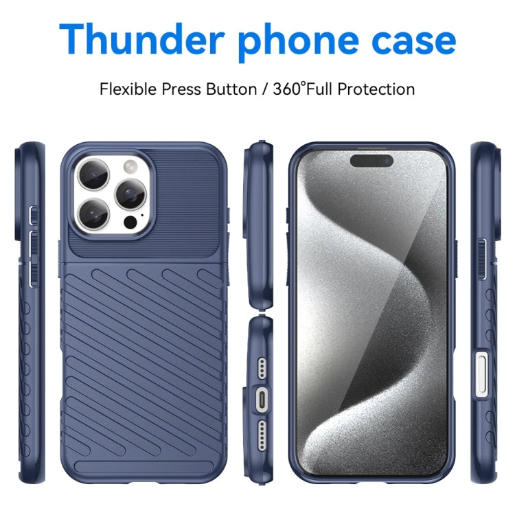 For iPhone 16 Pro Max Thunderbolt Shockproof Soft TPU Phone Case(Blue) - free shipping - PMC TechLife - Order now!