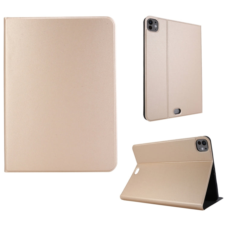 For iPad Pro 13 2024 Stretch Voltage Plain Leather Smart Tablet Case(Gold) - iPad Pro 13 2024 Cases by PMC TechLife | Online Shopping South Africa | PMC TechLife | Buy Now Pay Later Mobicred