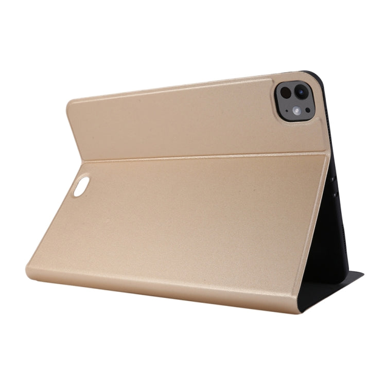 For iPad Pro 11 2024 Stretch Voltage Plain Leather Smart Tablet Case(Gold) - iPad Pro 11 2024 Cases by PMC TechLife | Online Shopping South Africa | PMC TechLife | Buy Now Pay Later Mobicred