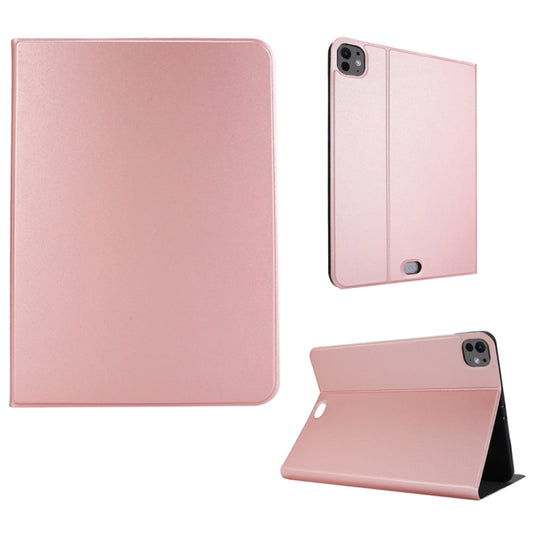 For iPad Pro 11 2024 Stretch Voltage Plain Leather Smart Tablet Case(Rose Gold) - iPad Pro 11 2024 Cases by PMC Jewellery | Online Shopping South Africa | PMC Jewellery | Buy Now Pay Later Mobicred