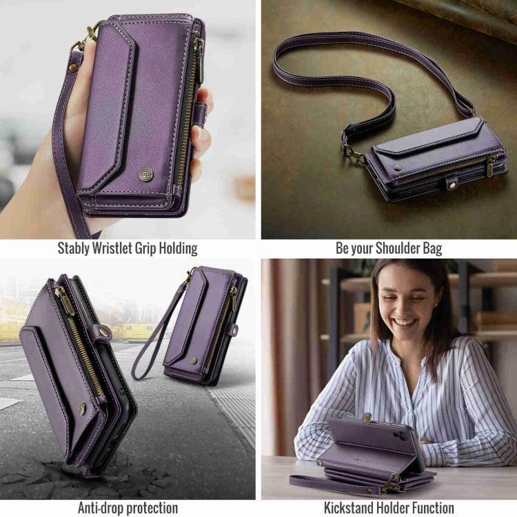 For iPhone XR CaseMe C36 Card Slots Zipper Wallet RFID Anti-theft Leather Phone Case(Purple) - More iPhone Cases by CaseMe | Online Shopping South Africa | PMC Jewellery | Buy Now Pay Later Mobicred