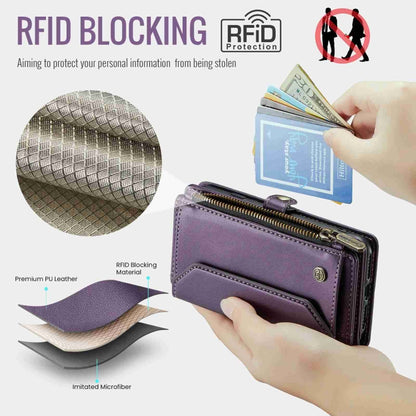 For iPhone 11 Pro Max CaseMe C36 Card Slots Zipper Wallet RFID Anti-theft Leather Phone Case(Purple) - iPhone 11 Pro Max Cases by CaseMe | Online Shopping South Africa | PMC Jewellery | Buy Now Pay Later Mobicred