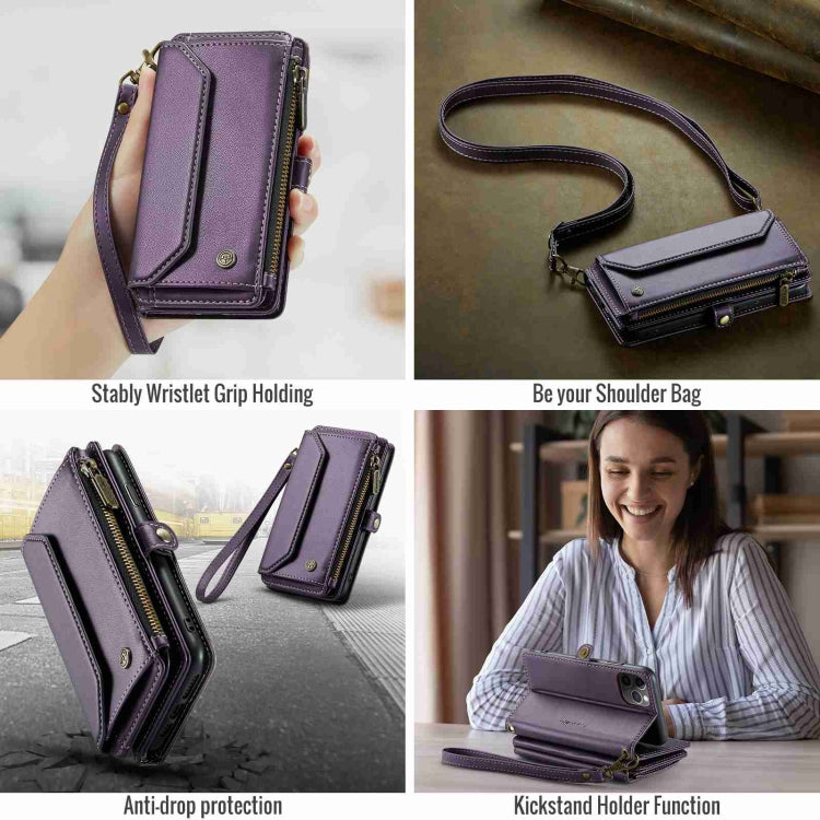 For iPhone 11 Pro Max CaseMe C36 Card Slots Zipper Wallet RFID Anti-theft Leather Phone Case(Purple) - iPhone 11 Pro Max Cases by CaseMe | Online Shopping South Africa | PMC Jewellery | Buy Now Pay Later Mobicred